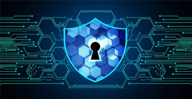 anahtar deliği ile arkaplan vektör illüstrasyonu, dijital güvenlik kavramı