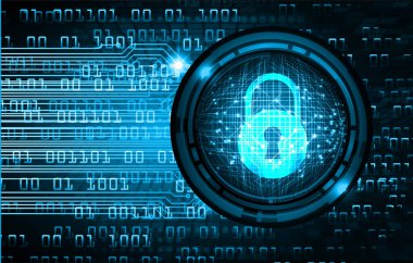 Dolabı olan arka plan vektör illüstrasyonu, dijital güvenlik kavramı