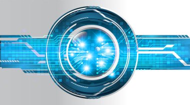 Mavi göz siber devre gelecekteki teknoloji konsepti