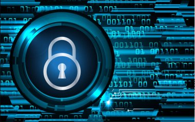 Dolabı olan arka plan vektör illüstrasyonu, dijital güvenlik kavramı