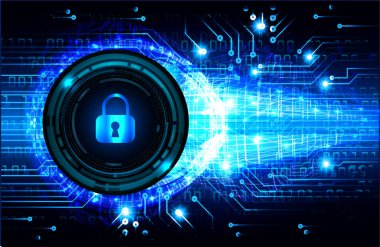 Dolabı olan arka plan vektör illüstrasyonu, dijital güvenlik kavramı