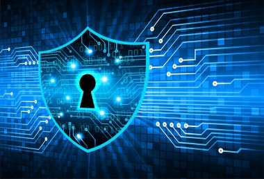 anahtar deliği ile arkaplan vektör illüstrasyonu, dijital güvenlik kavramı