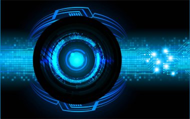 Mavi göz siber devre gelecekteki teknoloji konsepti