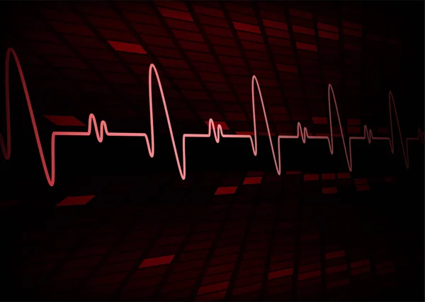 Красное Сердце Чёрном Фоне — стоковый вектор