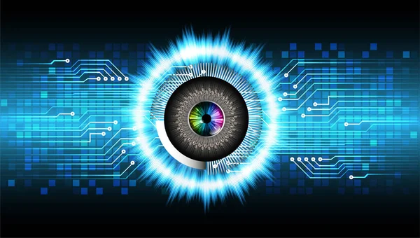 Eye Cyber Circuit Future Technology Concept Background — Stock Vector