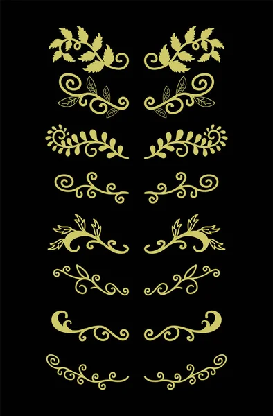 Ornamento Floral Dourado Com Elementos Ouro — Vetor de Stock