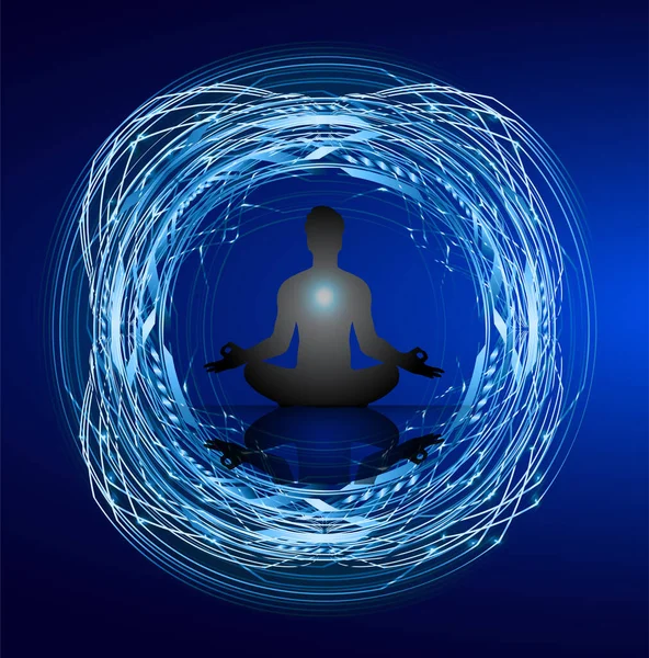 Yoga meditasyonu. vektör illüstrasyonu