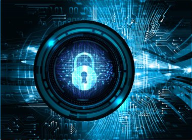 Dolabı olan arka plan vektör illüstrasyonu, dijital güvenlik kavramı