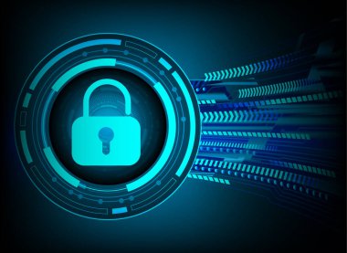 Dolabı olan arka plan vektör illüstrasyonu, dijital güvenlik kavramı