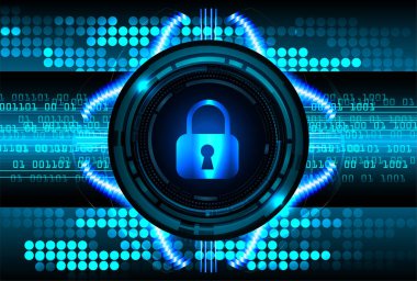 Dolabı olan arkaplan çizimi, dijital güvenlik kavramı