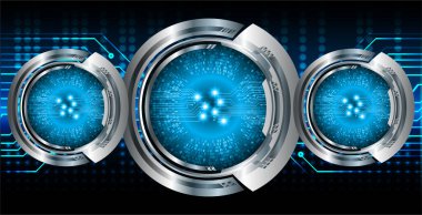 Mavi göz siber devre gelecekteki teknoloji konsepti