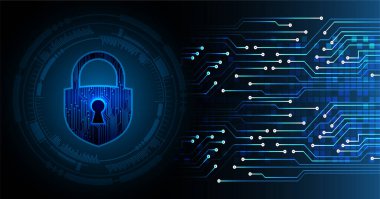 Dolabı olan arkaplan çizimi, dijital güvenlik kavramı