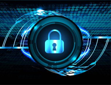 Dolabı olan arka plan vektör illüstrasyonu, dijital güvenlik kavramı