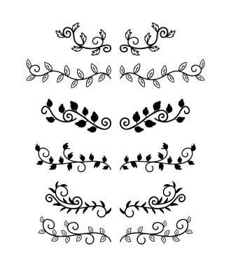 Bir dizi kaligrafik tasarım elementi. vektör illüstrasyonu