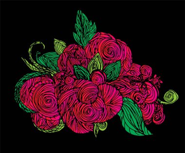 Çiçek arkaplanının vektör çizimi