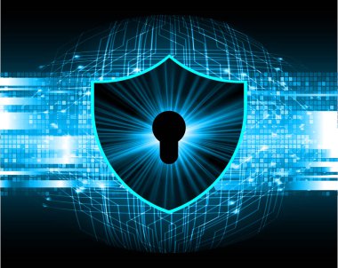 anahtar deliği ile arkaplan illüstrasyonu, dijital güvenlik kavramı