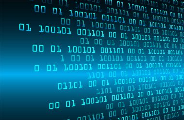 İkili kod ve sayılarla soyut arkaplan