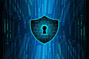 anahtar deliği ile arkaplan vektör illüstrasyonu, dijital güvenlik kavramı