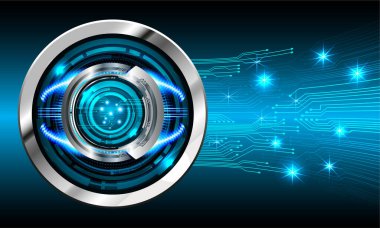 Mavi göz siber devre gelecekteki teknoloji konsepti