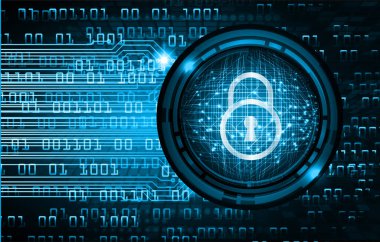 Dolabı olan arka plan vektör illüstrasyonu, dijital güvenlik kavramı