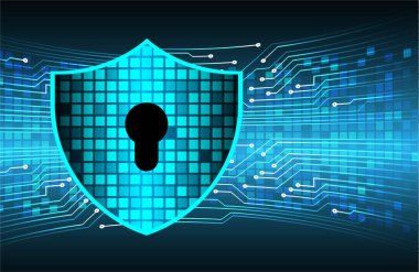 Sayısal arkaplan ve siber güvenlik konusunda kapatılmış asma kilit