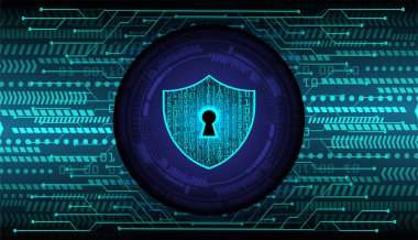 Dolabı olan arka plan vektör illüstrasyonu, dijital güvenlik kavramı