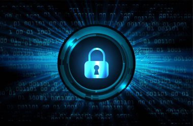 Dolabı olan arka plan vektör illüstrasyonu, dijital güvenlik kavramı