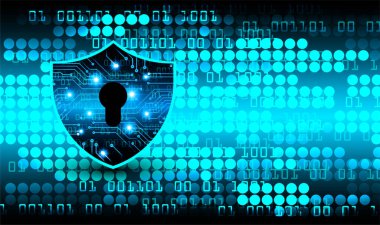 anahtar deliği ile arkaplan illüstrasyonu, dijital güvenlik kavramı