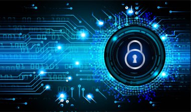 Dolabı olan arka plan vektör illüstrasyonu, dijital güvenlik kavramı