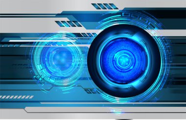 Mavi göz siber devre gelecekteki teknoloji konsepti