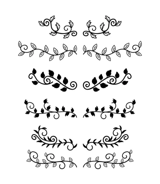 Bir dizi kaligrafik tasarım elementi. vektör illüstrasyonu