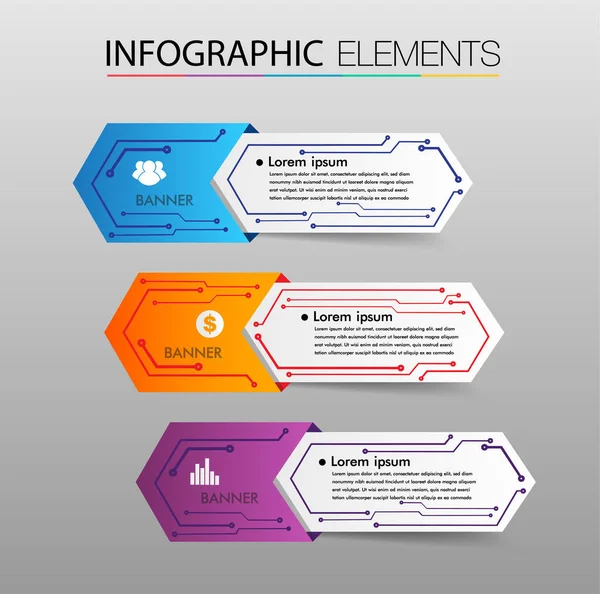 Web Sitesi Bilgisayar Grafiği Teknoloji Internet Için Renkli Modern Metin — Stok Vektör