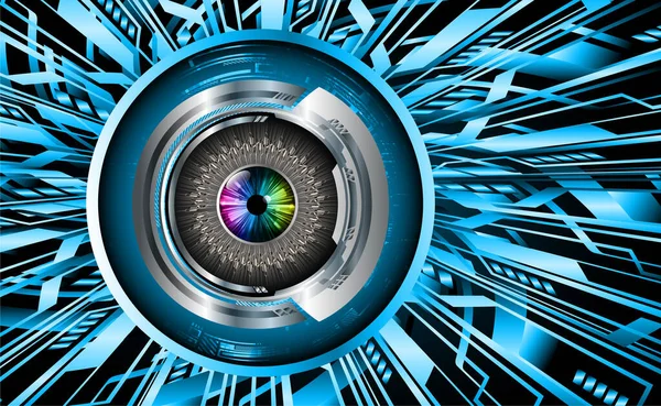 Mavi göz siber devre gelecekteki teknoloji konsepti