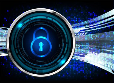 Dolabı olan arka plan vektör illüstrasyonu, dijital güvenlik kavramı