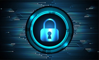 Dolabı olan arka plan vektör illüstrasyonu, dijital güvenlik kavramı