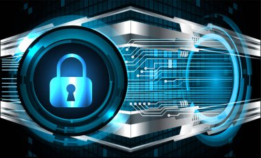 Dolabı olan arka plan vektör illüstrasyonu, dijital güvenlik kavramı