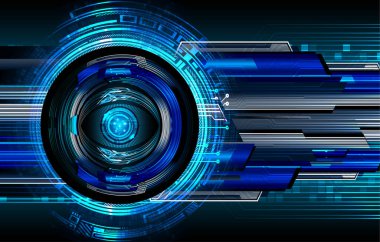 Mavi göz siber devre gelecekteki teknoloji konsepti