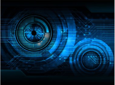 Mavi göz siber devre gelecekteki teknoloji konsepti