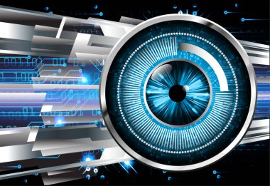 Mavi göz siber devre gelecekteki teknoloji konsepti