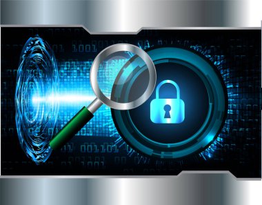 Dolabı olan arka plan vektör illüstrasyonu, dijital güvenlik kavramı