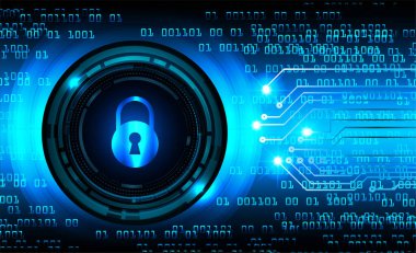 Dolabı olan arka plan vektör illüstrasyonu, dijital güvenlik kavramı