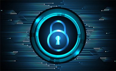 Dolabı olan arka plan vektör illüstrasyonu, dijital güvenlik kavramı