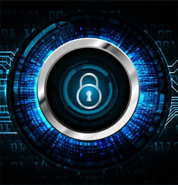 Dolabı olan arka plan vektör illüstrasyonu, dijital güvenlik kavramı