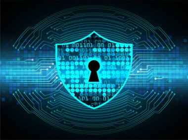 anahtar deliği ile arkaplan vektör illüstrasyonu, dijital güvenlik kavramı