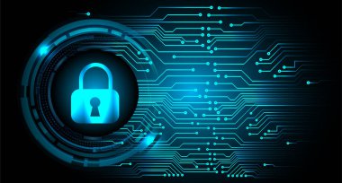 Dolabı olan arkaplan çizimi, dijital güvenlik kavramı