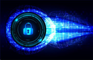 Dolabı olan arka plan vektör illüstrasyonu, dijital güvenlik kavramı