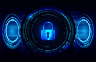 Dolabı olan arka plan vektör illüstrasyonu, dijital güvenlik kavramı