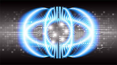 Fütürist teknolojik elementlere sahip soyut teknoloji arka planı