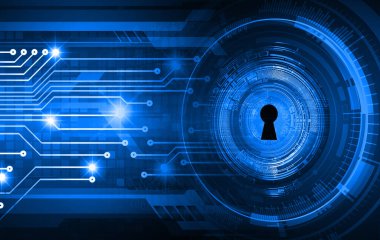 Sayısal arkaplan ve siber güvenlik konusunda kapatılmış asma kilit