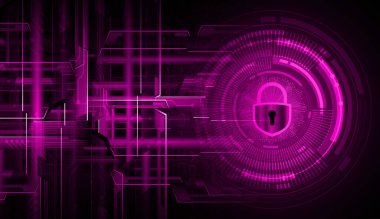 Sayısal arkaplan ve siber güvenlik konusunda kapatılmış asma kilit